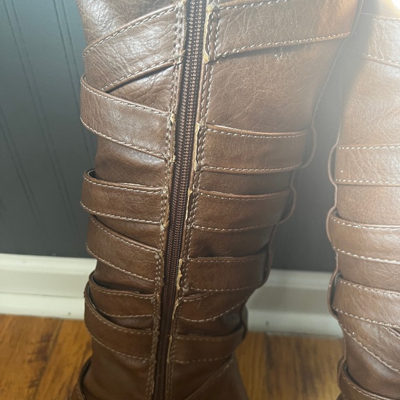 Women’s Fall Boots Buckle Strap Polyurethane size 9 brown heel - Picture 9 of 12